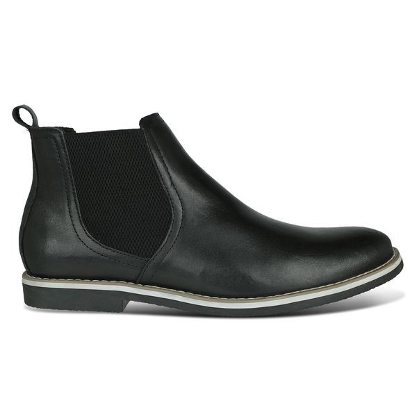 Bota Chelsea Casual em couro Soft Preto