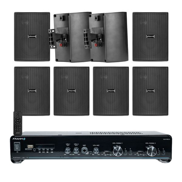 KIT SOM SLIM 160.2 + 4 PARES PS200 PRETA