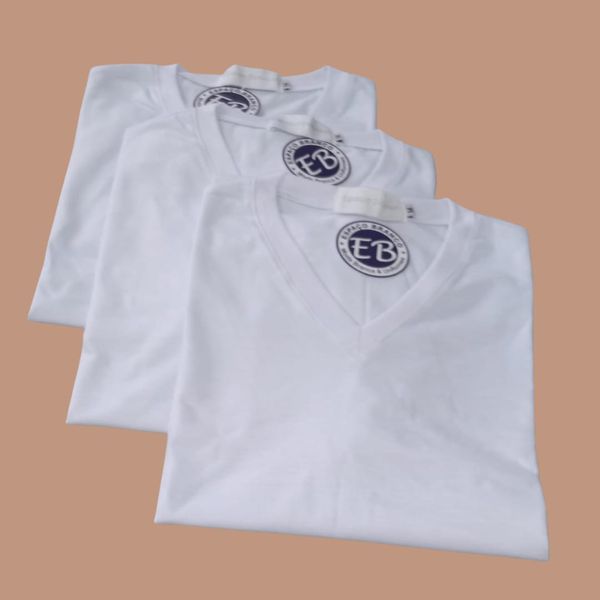  Kit 3 Camisetas Unissex Manga Curta gola V 