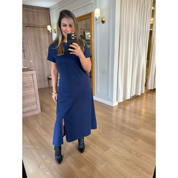 VESTIDO FENDA - MARINHO - Espasso Bela | Moda Feminina