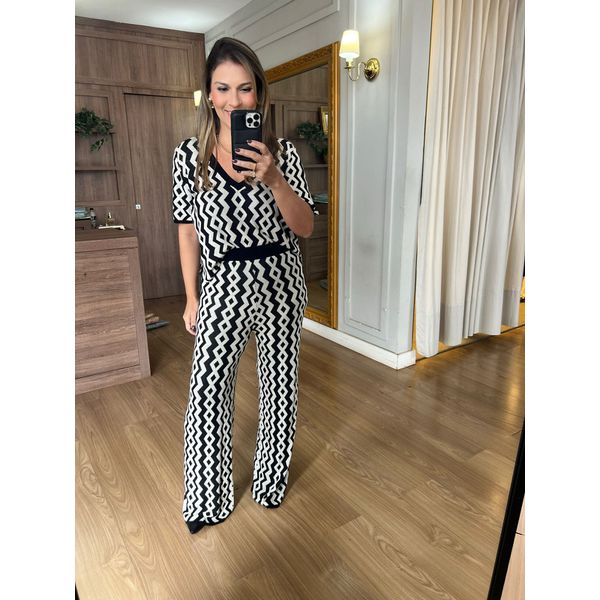 CALÇA MALHA MODAL - PRETA E BRANCA - Espasso Bela | Moda Feminina