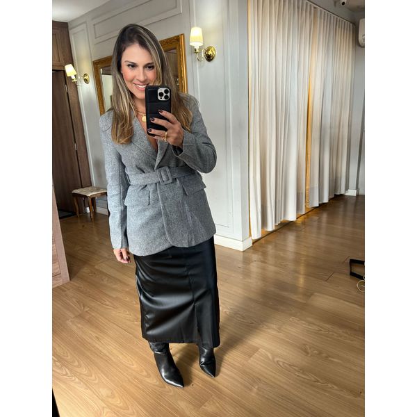 CASACO MONICA LÃ BATIDA - CINZA - Espasso Bela | Moda Feminina