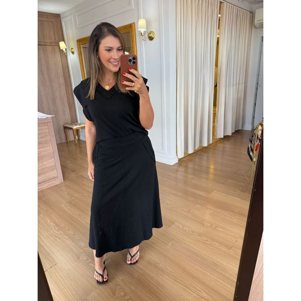 CONJUNTO EM MALHA MOLETINHO ALEXIA - PRETO