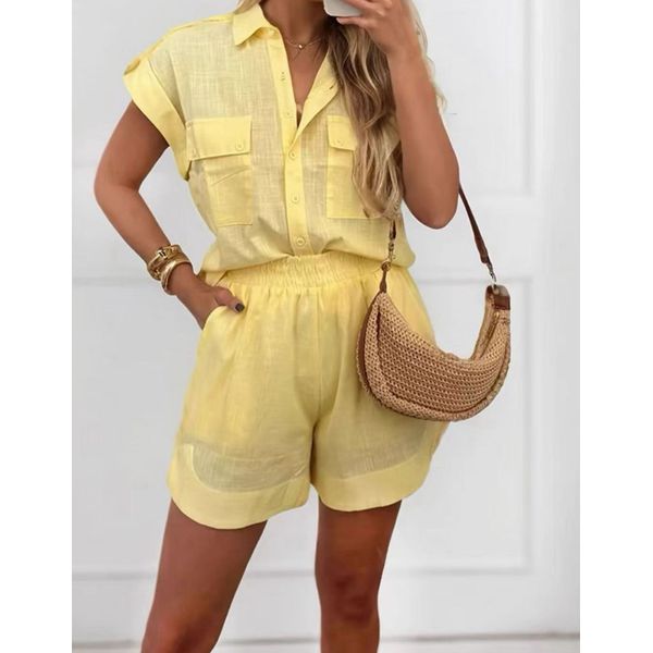 CONJUNTO PAOLA 100% ALGODÃO - AMARELO 