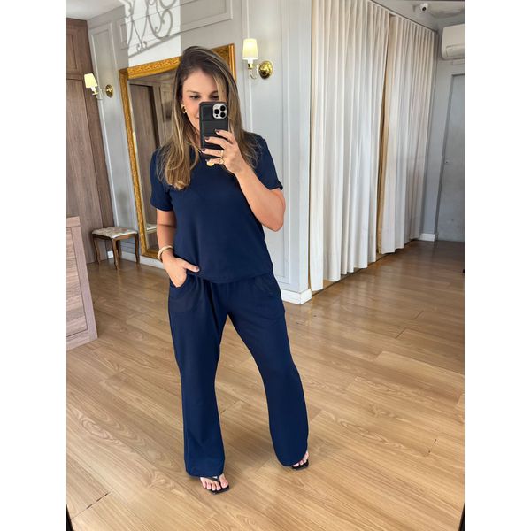 CONJUNTO CALÇA CIBELE - AZUL MARINHO 