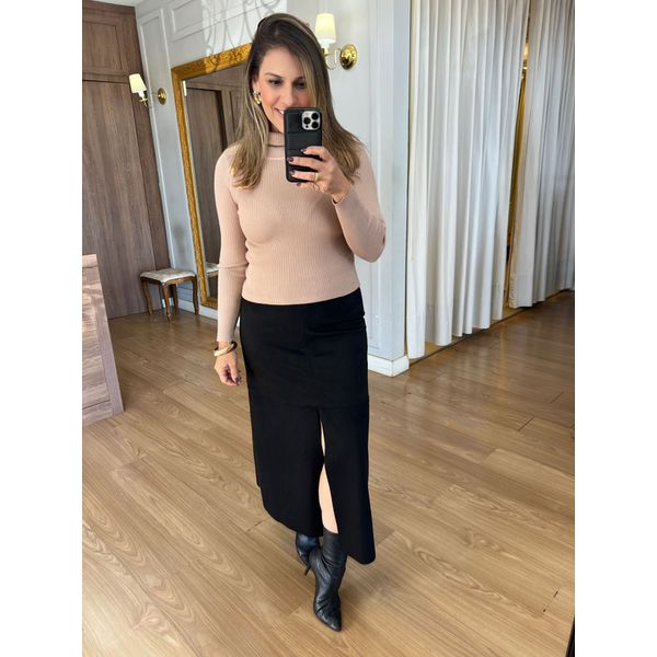 SAIA SUEDE MIDI - PRETA