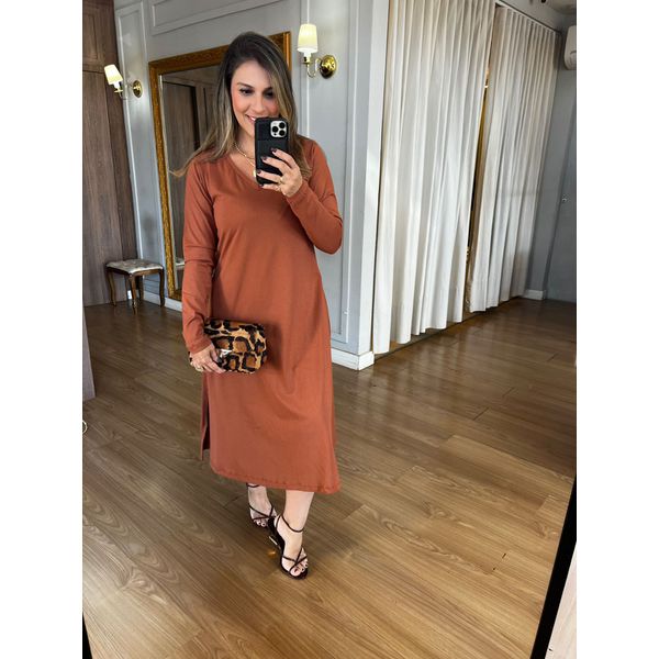 VESTIDO LINDA - CARAMELO - Espasso Bela | Moda Feminina