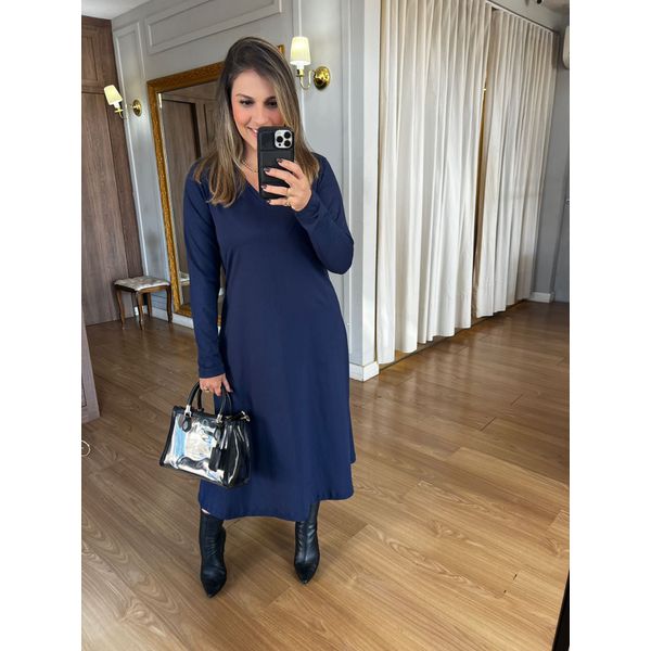 VESTIDO LINDA - AZUL MARINHO - Espasso Bela | Moda Feminina