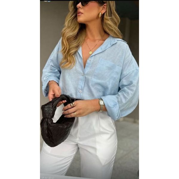 CAMISA MARI - AZUL - Espasso Bela | Moda Feminina