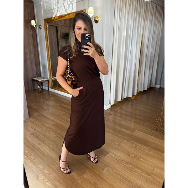 CONJUNTO ALINE - MARROM - Espasso Bela | Moda Feminina