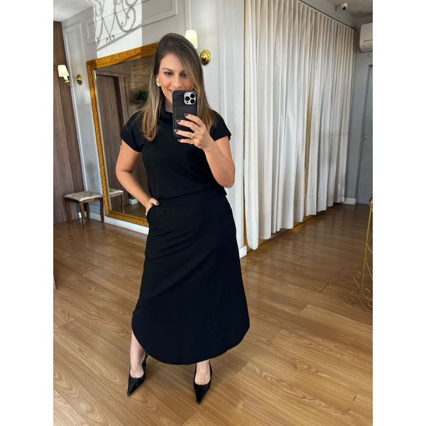 CONJUNTO EM MALHA MOLETINHO ALINE - PRETO - Espasso Bela | Moda Feminina
