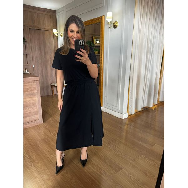 CONJUNTO EM MALHA MOLETINHO LUANA - PRETO 