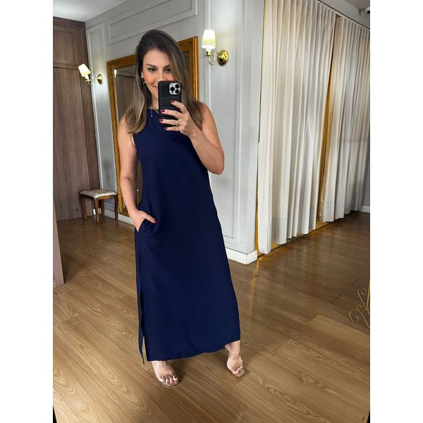 VESTIDO MARILIA - AZUL MARINHO - Espasso Bela | Moda Feminina