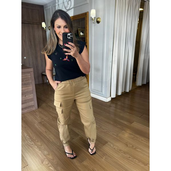 BLUSA MANGA JAPONESA 100% ALGODÃO - ARARA BORDADA - Espasso Bela | Moda Feminina