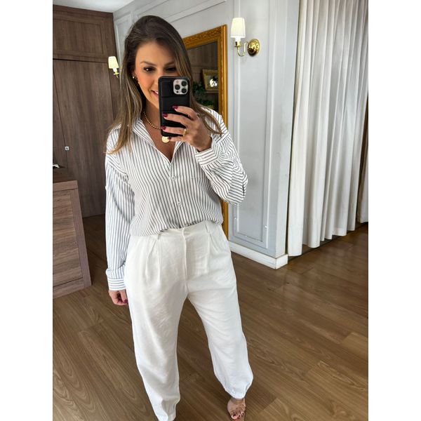 CAMISA LISTRADA - PRETA 