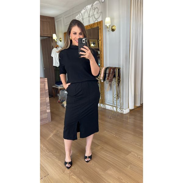 CONJUNTO EM MALHA MOLETINHO ALINE - PRETO 