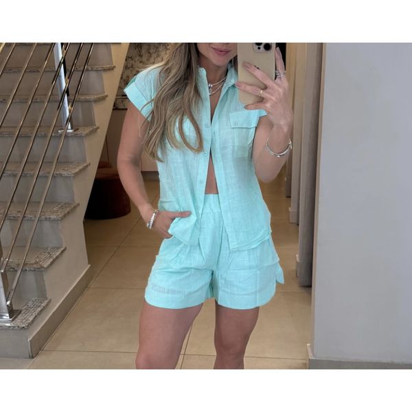 CONJUNTO PAOLA 100% ALGODÃO - VERDE 
