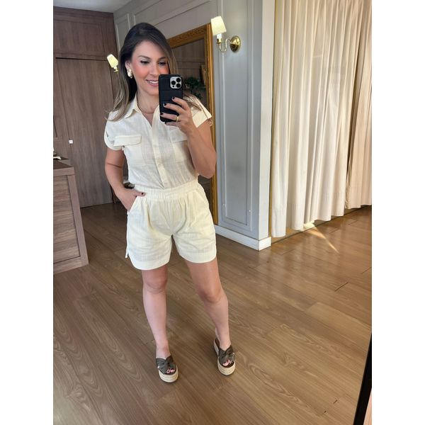 CONJUNTO PAOLA 100% ALGODÃO - amarelo manteiga