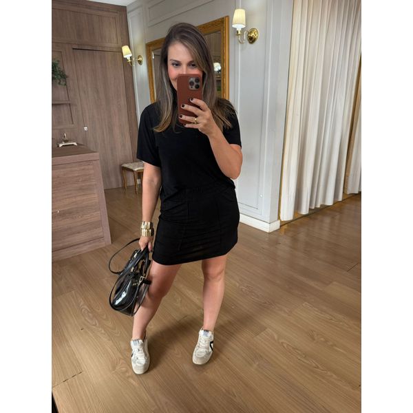 CONJUNTO FABI SHORT SAIA - PRETO