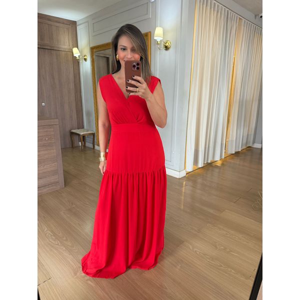 VESTIDO CREPE - VERMELHO