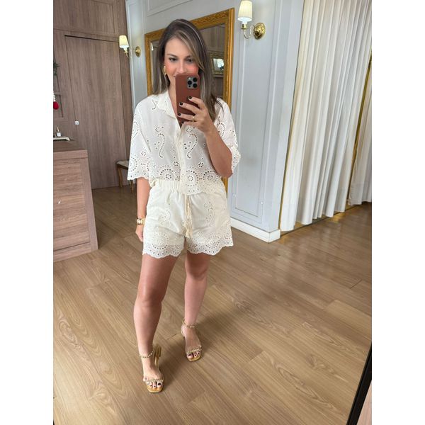 CONJUNTO MAITE LESI BORDADO - BEGE BORDADO BEGE CLARO