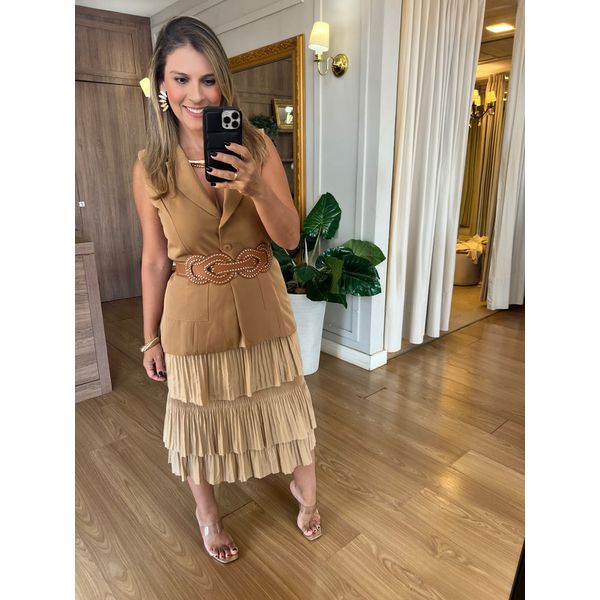 COLETE ALFAIATARIA - BEGE - Espasso Bela | Moda Feminina