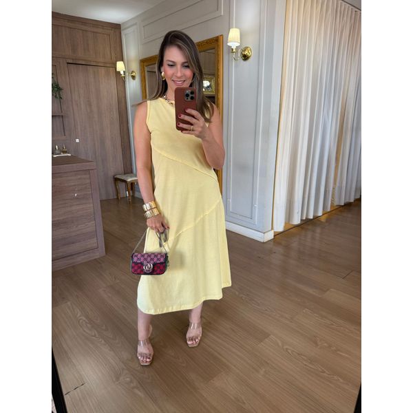 VESTIDO MALHA DE ALGODÃO JOANA - AMARELO