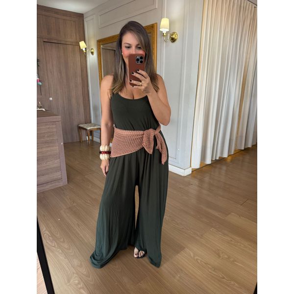 MACACÃO EM MALHA ALÇA - VERDE MILITAR