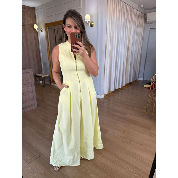 VESTIDO ZIPER FRENTE - AMARELO