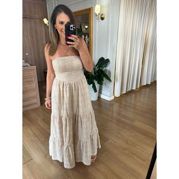 VESTIDO DE LAISE - BEGE - Espasso Bela | Moda Feminina