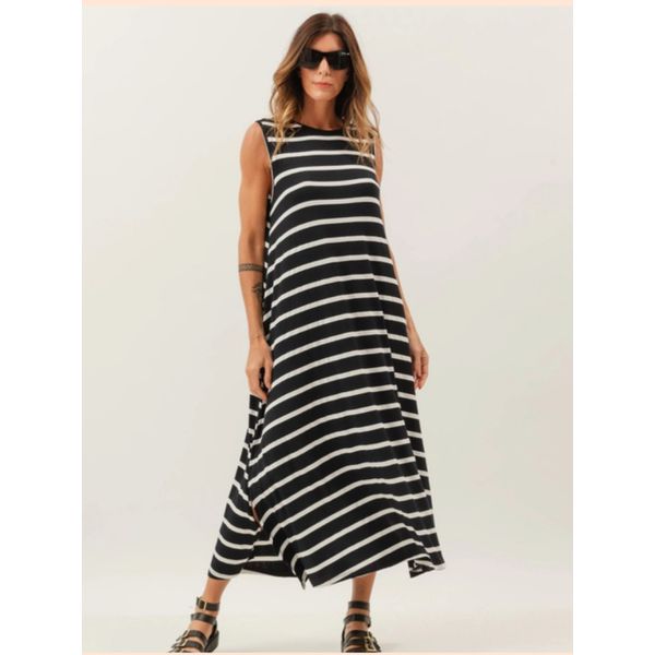 VESTIDO MALHA VISCOLYCRA - LISTRADO