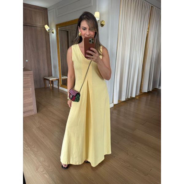 VESTIDO MALHA DE ALGODÃO VITORIA - AMARELO