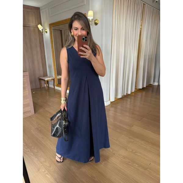 VESTIDO MALHA DE ALGODÃO VITORIA - AZUL