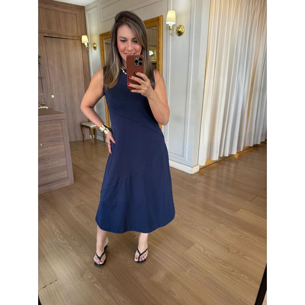 VESTIDO MALHA DE ALGODÃO JOANA - AZUL