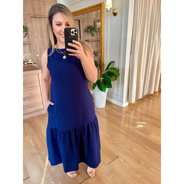 VESTIDO REGATA LIZ - AZUL MARINHO - Espasso Bela | Moda Feminina