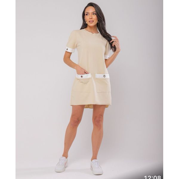 VESTIDO MALHA CREPE - CREME - Espasso Bela | Moda Feminina