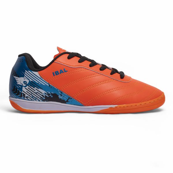 Chuteira Cyclone Futsal Adulto - Laranja Neon/Azul