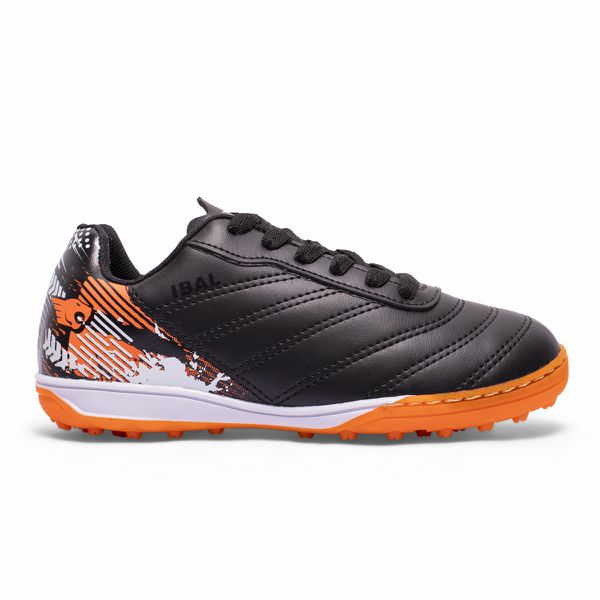 Chuteira Cyclone Society Infantil - Preto/Laranja