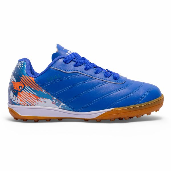 Chuteira Cyclone Society Infantil - Azul/Laranja/Prata
