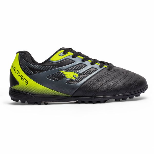  Chuteira Ultra Society Adulto - Preto/Amarelo