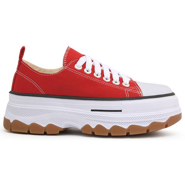 Tênis Cano Baixo Lona Star Vermelho