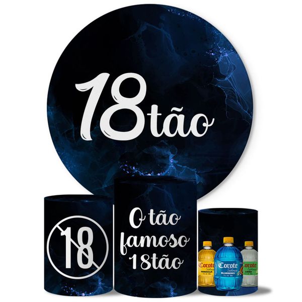 Trio Capas Cilindros + Painel Tema O famoso 18tão Azul Veste Fácil