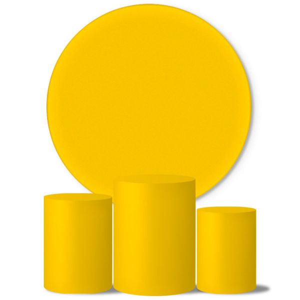 Trio Capas Cilindros + Painel Amarelo Liso Veste Fácil