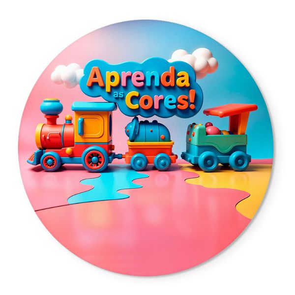 Painel Redondo Tema Aprenda As Cores Veste Facil C/ Elástico