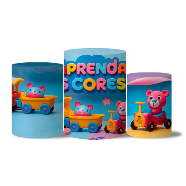 Trio Capas Cilindro Tema Aprenda As Cores
