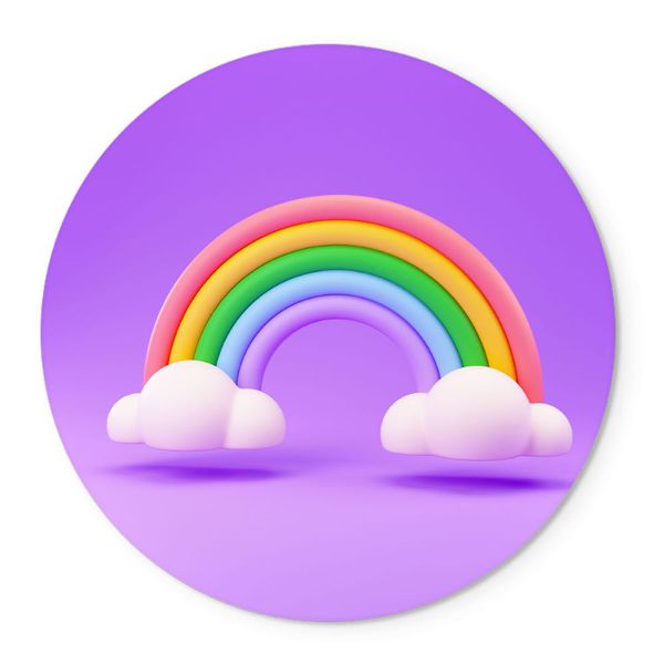 Painel Redondo Tema Festa Arco Iris Infantil