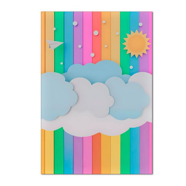 Painel Retangular Tema Arco Iris Infantil