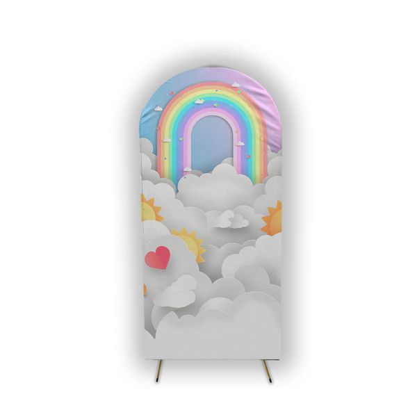 Capa Painel Romano Tema Arco Iris Infantil