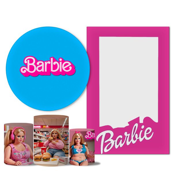 Trio Capas + Painéis Casado Tema Barbie Plus Size