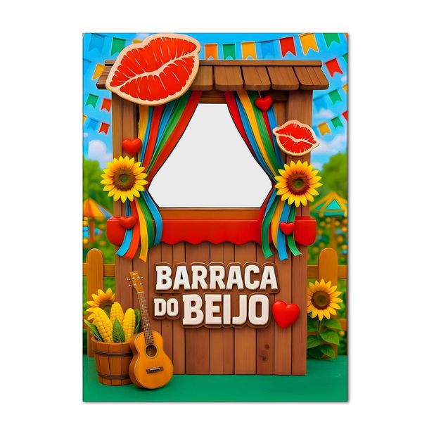 Painel Retangular Vazado Tema Barraca do Beijo 2
